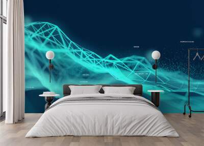 Visual Data and Information displayed in a futuristic graph. 3D Illustration background Wall mural