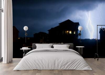 Thunderstorm among beach house in Cape Hatteras NC Wall mural