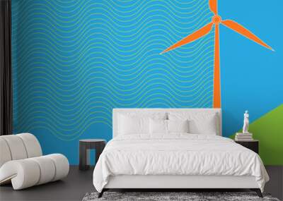 Wind Turbines on a Hill Wall mural