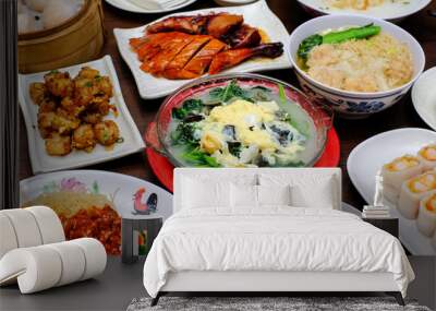 A typical chinese food meal on the table Wall mural