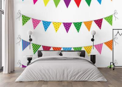 a set of four lines of bunting Wall mural