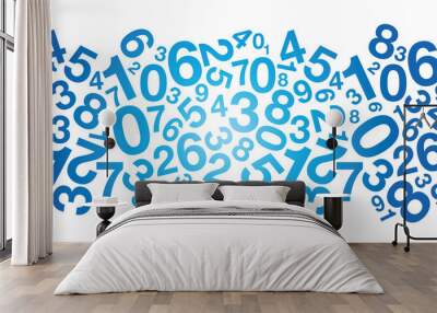 abstract blue number background Wall mural