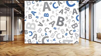 Blue and grey abc letter background seamless Wall mural