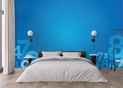 blue number background Wall mural