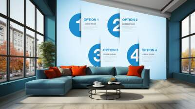 blue numbered option background Wall mural