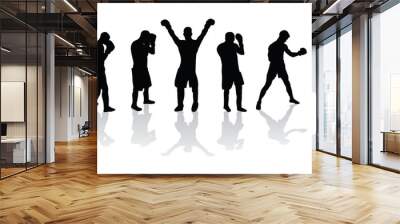 boxers in a line vector image Wall mural