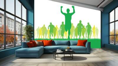 group of runners Wall mural