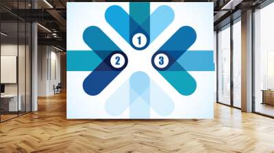 number blue arrow background Wall mural