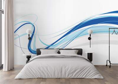 swirling abstract blue lines Wall mural