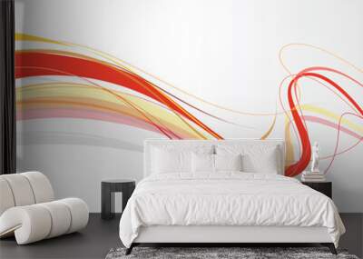 swirling abstract red lines Wall mural