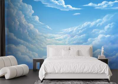 The sky is bright day, the clouds look beautiful. Wall mural