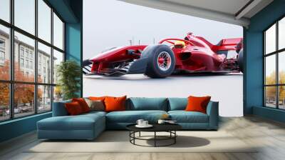 3d render red race car with no brand name Wall mural