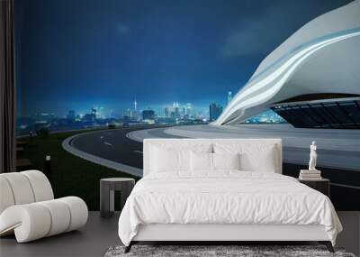 3D rendering futuristic architecture Wall mural