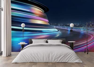 Abstract motion curvy urban road Wall mural