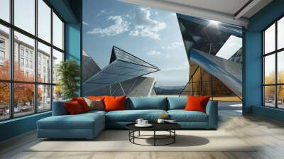 Contemporary triangle shape design building exterior Wall mural