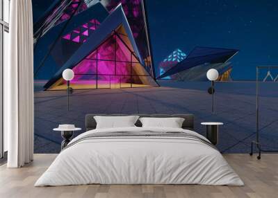 Contemporary triangle shape design modern Architecture building exterior Wall mural