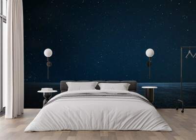 Empty asphalt floor with night sky . Wall mural