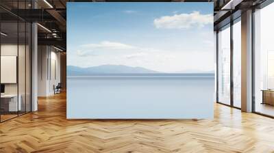 Empty solid clean floor with beautiful landscape background Wall mural