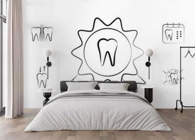 Award, tooth icon. Universal set of dentist for website design and development, app development Wall mural