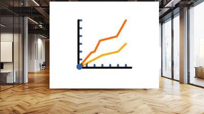 colored Infographic line chart illustration. Element of business chart for mobile concept and web apps. Infographic line chart can be used for web and mobile Wall mural