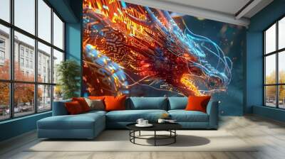 Abstract digital art Wall mural