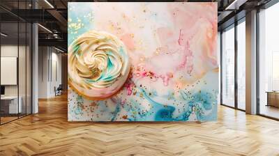 Delicious Layered Cake with Frosting Wall mural