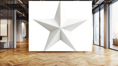 3D rendering of a crisp, white five-pointed star isolated against a minimalist background, perfect for design and decoration projects. Wall mural