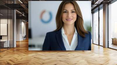 Confident businesswoman in professional attire, isolated background. Wall mural