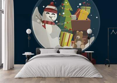 Christmas in glass ball for decoration vector illustration  Wall mural