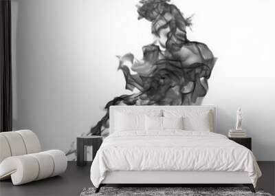 Black smoke on white background Wall mural