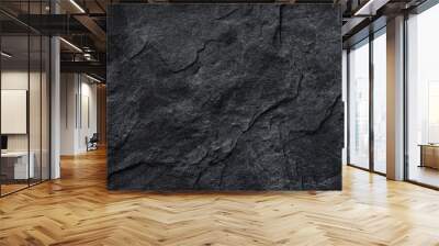 Dark grey black slate background or texture. Wall mural