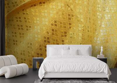 gold fabric silk texture for background Wall mural