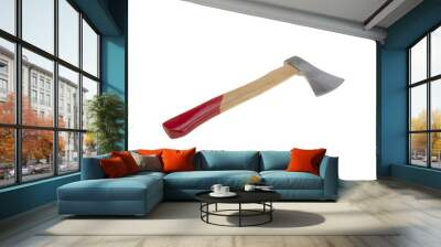 new ax with wooden handle on white background Wall mural