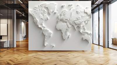 world map with shapes of regions Wall mural