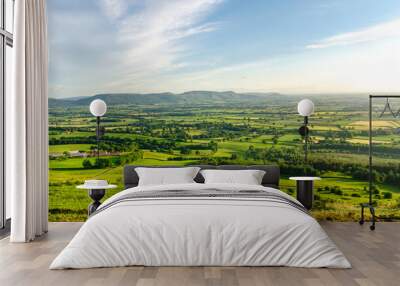 A beautiful landscape view from the top of a mountain in Yorkshire. Hike to Roseberry Topping near Teesside Wall mural