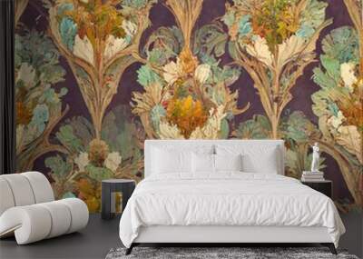 art nouveau  seamless pattern blossom Wall mural