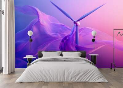 concept idea eco power energy wind turbine, purple color Wall mural