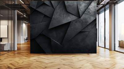 Dark textured background with a complex polygonal pattern. Wall mural