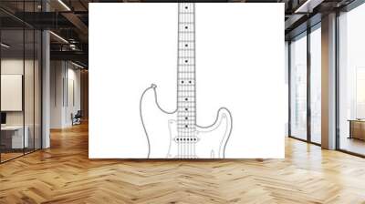 Electric guitar vector illustration isolated on white background Wall mural