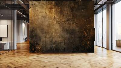 Elegant textured surface with arrow transitioning from sparkling gold to deep black. Wall mural