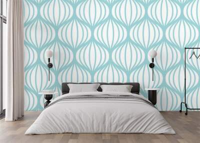 Seamless Pattern Retro Waves Turquoise Wall mural