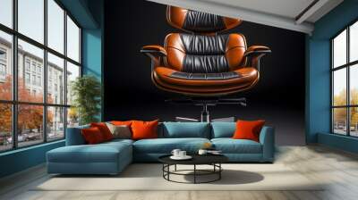 Fixed leather office chair. Wall mural