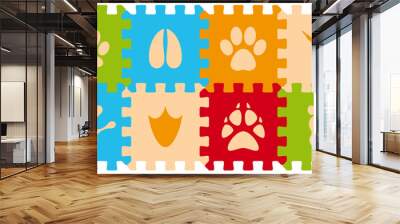 Foam Baby Kids Play Mat animals tracks Puzzle Wall mural