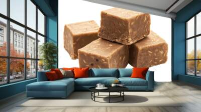 Four cubes of halva on transparent background Wall mural