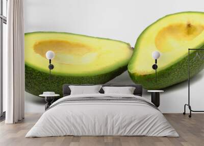 Avocado cut into two parts isolate Wall mural