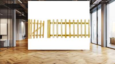 wooden fence isolated on white Wall mural