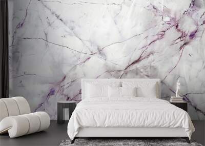 Purple marble pattern, white and violet abstract texture background Wall mural