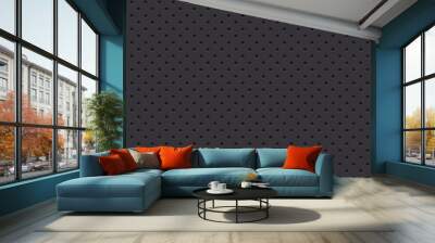 Seamless perforated grey texture. Black background Wall mural