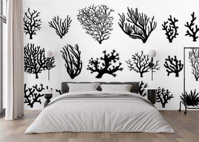 coral silhouettes Wall mural