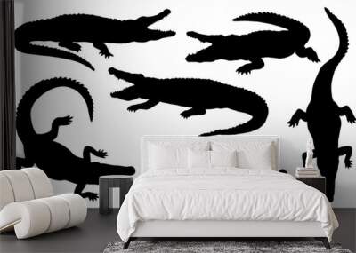 crocodile silhouettes Wall mural